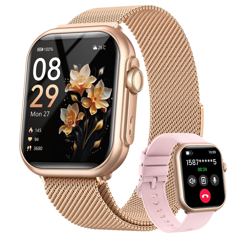 Smart Watch Women | 100+ Sports Mode Gold 1.85