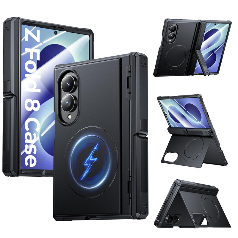 Kaiiecal for Samsung Galaxy Z Fold 8 & Fold 8 Wide Case [Fit for Magsafe] [Dual-Kickstand] [Hinge Protection & Screen Protector] Full Body Shockproof Phone Cover for Samsung Z Fold 8 2026 5G, Black