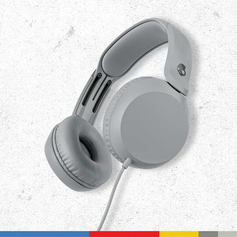 Skullcandy Icon 180 Wired On-Ear Headphones - Cement | Built-In 85dB Volume Limiter, Comfortable, Adjustable Headband, Convenient for Travel with 3.5mm AUX Plug, In-Line Microphone