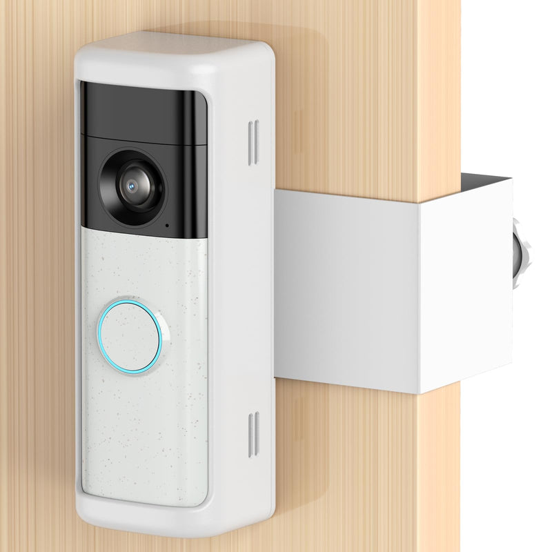 No-Drill Doorbell Mount with Rain Cover, Anti-Theft Door Bracket | Compatible with Battery Doorbell/Plus/Pro(2026 Model),Quick Install Doorbell Camera Holder for Rental Apartment,White 2026 battery doorbell 2nd White