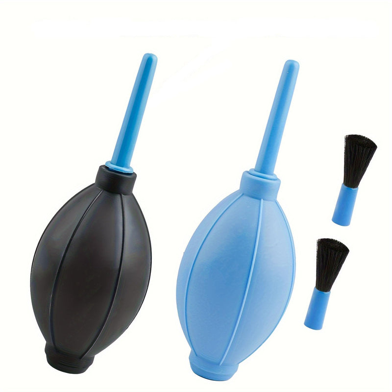 2-Pack Computer Cleaning Kit TPE Air Blower Duster with Soft Brush for Camera Lenses, Keyboards, Electronic Devices, 2Sets