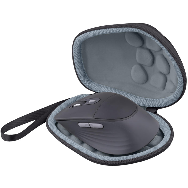 Hard Case for Logitech Signature Comfort Plus M850 L Mouse, Black | Hard EVA Shell with Anti-Shock Bubble Pad and Soft Lining Protects from Bumps and Scratches. Hand Strap Ensures Easy Carrying Black Case