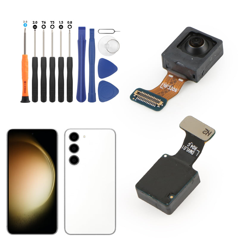 for Samsung Galaxy S23/S23+/S23 Ultra Front Camera Replacement | S918U S916U S911U Main Facing Front Camera with Flex Cables Repair with Tools