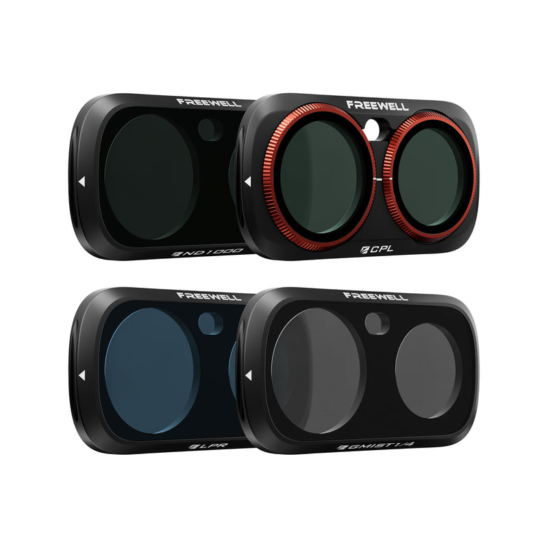 Freewell Everyday Creative Filter Kit for Insta360 Luna Ultra | Includes ND1000, CPL, Glow Mist 1/4, & LPR filters for long exposure, glow, & night shooting. Everyday Kit