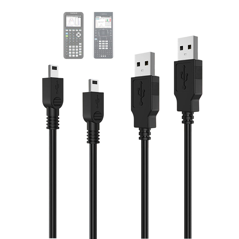 2-Pack TI-84 Plus CE Calculator Charger: TI-84 Charging Cable TI84 Cord | for Texas Instruments Ti 84 Nspire Graphing Calculator C Silver Edition Ti-nspire CX CAS II TI-83 TI-85 TI-89 Data Cable