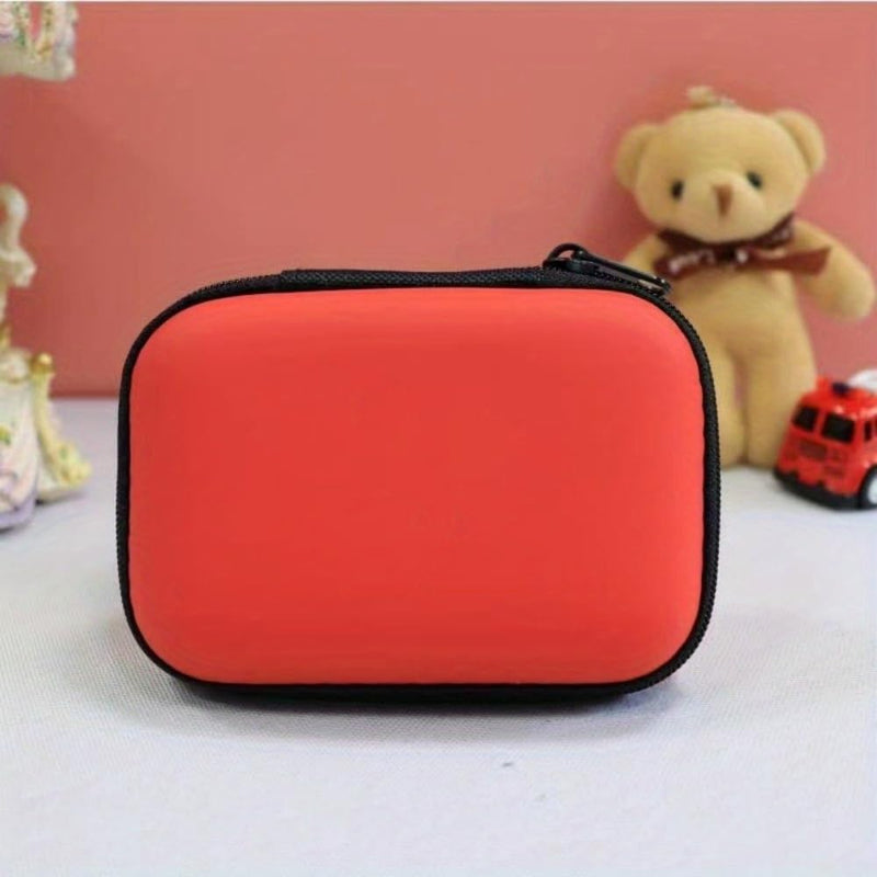 Multi-Functional Storage Bag, Waterproof Hard Case for Headphones, Hard Disk, Camera Accessories & USB Cables, Portable Electronic Organizer Red