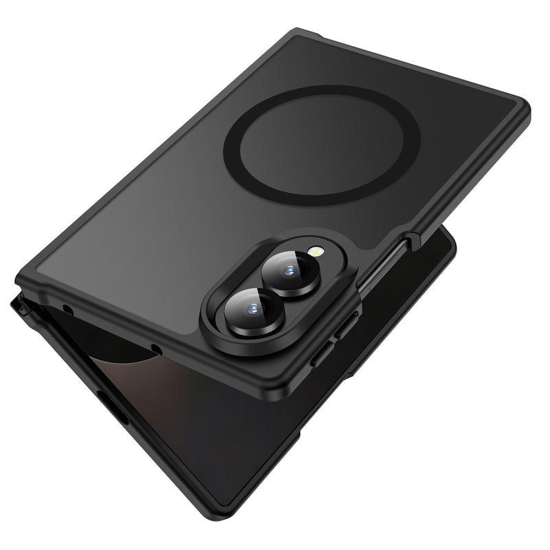 MAKAVO Magnetic for Samsung Galaxy Z Fold 8 Case, for MagSafe, Black | Compatible with MagSafe, Slim Translucent Matte Finish, Hard PC Back & Soft TPU Bumper, Shockproof Protection