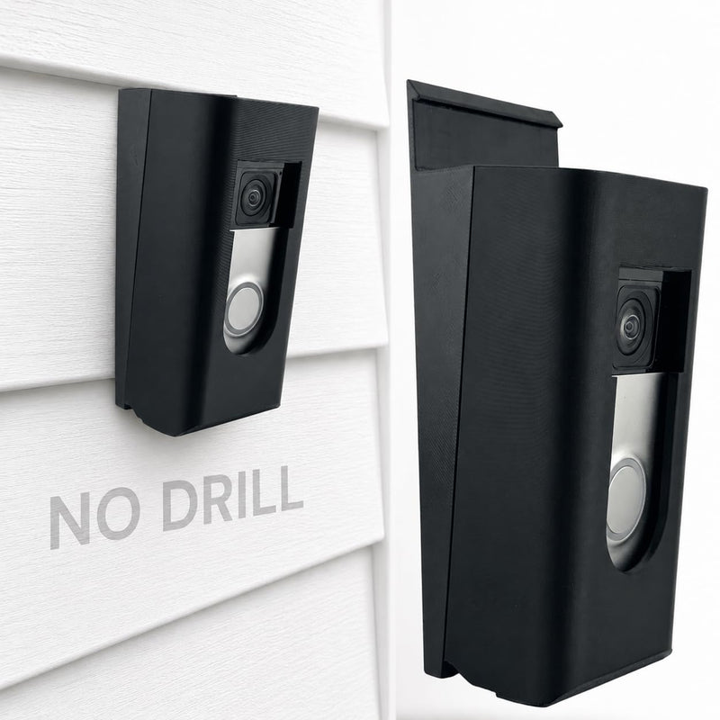 No-Drill Ring Doorbell Mount for Vinyl Siding | Compatible with Ring Video Doorbell 1, 2, 3, 4 & Battery Models | Damage-Free Siding Clip Mount | Easy Installation | Apartment & HOA Friendly