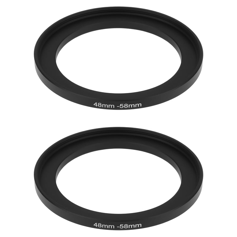 2PCS 48mm to 58mm Camera Step Up Ring Adapter Ring for 48mm Lens to 58mm Filter