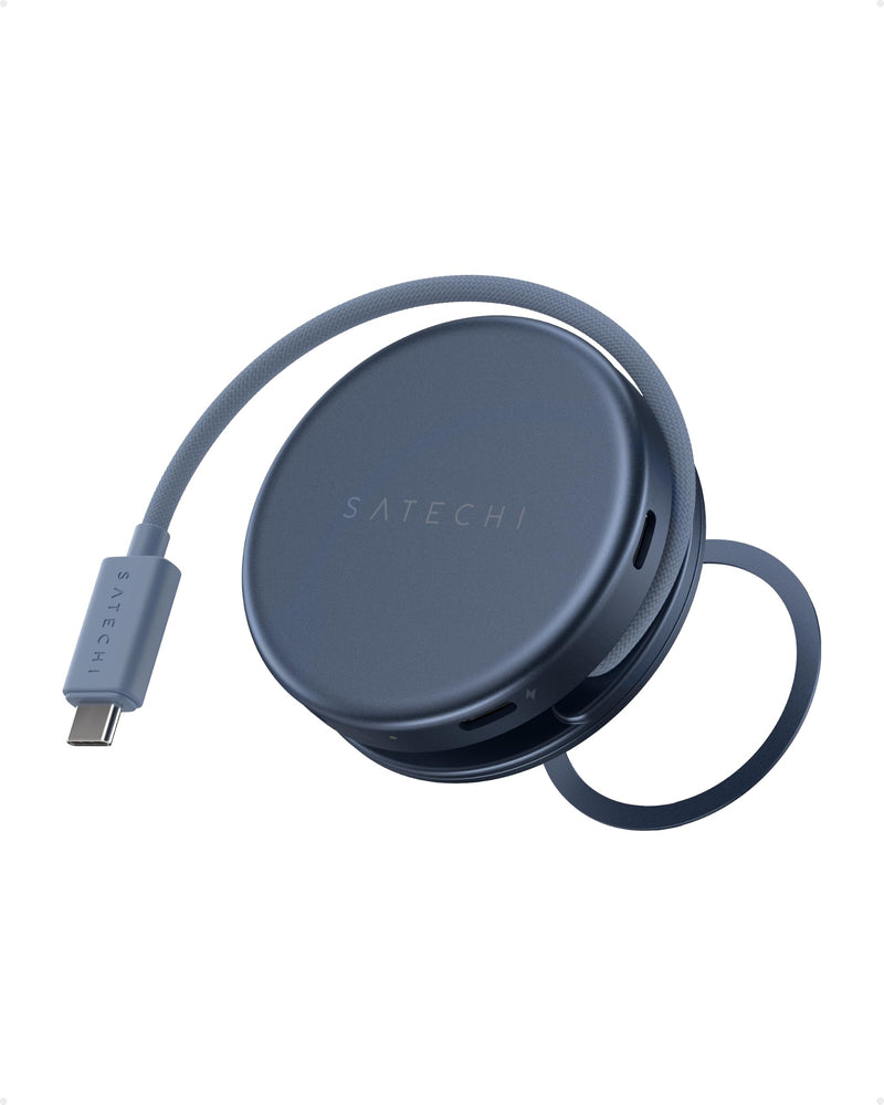 Satechi OntheGo 5-in-1 USB-C Hub, 4K/60Hz HDMI, SD Card Reader, Indigo | USB hub, 60W PD pass-through charging, SD card reader, 5 Gbps Type-A/Type-C data, magnetic mount, for MacBook Neo/Air/Pro