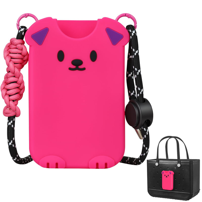 Phone Holder for Bogg Bags Beach Tote,Crossbody Phone Pouch Sleeve Case Bag | Universal, Detachable Lanyard Strap, Cute Dog, Simple Modern Silicone Holster, Women Daily Use Girls Beach Travel Organize