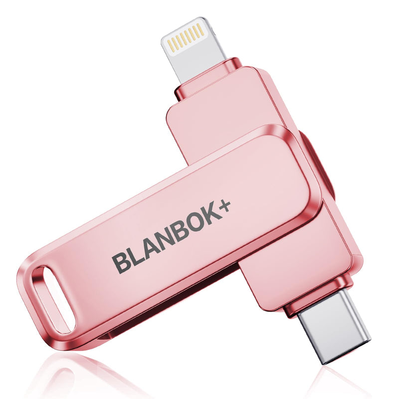 MFi Certified 256GB iPhone Photo Stick, High-Speed USB Flash Drive Memory Storage for Video Backup, Compatible for iPhone/iPad/Android/PC (Pink) Pink 256 GB