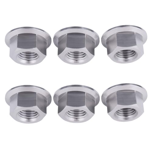 Titanium Hex Flange Nuts, DIN6923, M5 M6 M8 M10 M12, 6 Pieces M10 Pitch 1.5mm