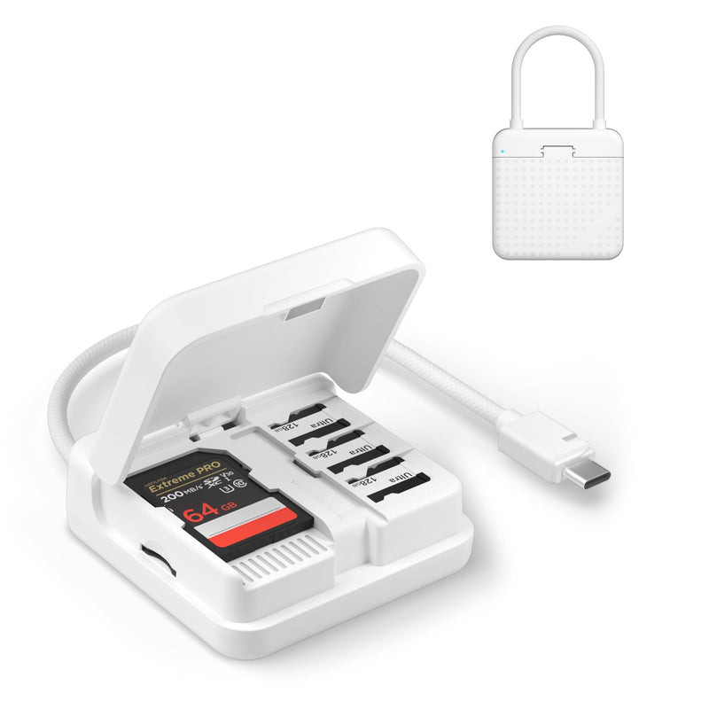 UHS-II Micro SD 4.0 Card Reader USB C SD Card Reader 2 in 1 SD & TF Adapter | 4-Slot Cards Storage, Dual-Slot Transfer, USB 3.2 Fast File Transfers, SIM Card Pin Storage, Plug & Play Convenienc