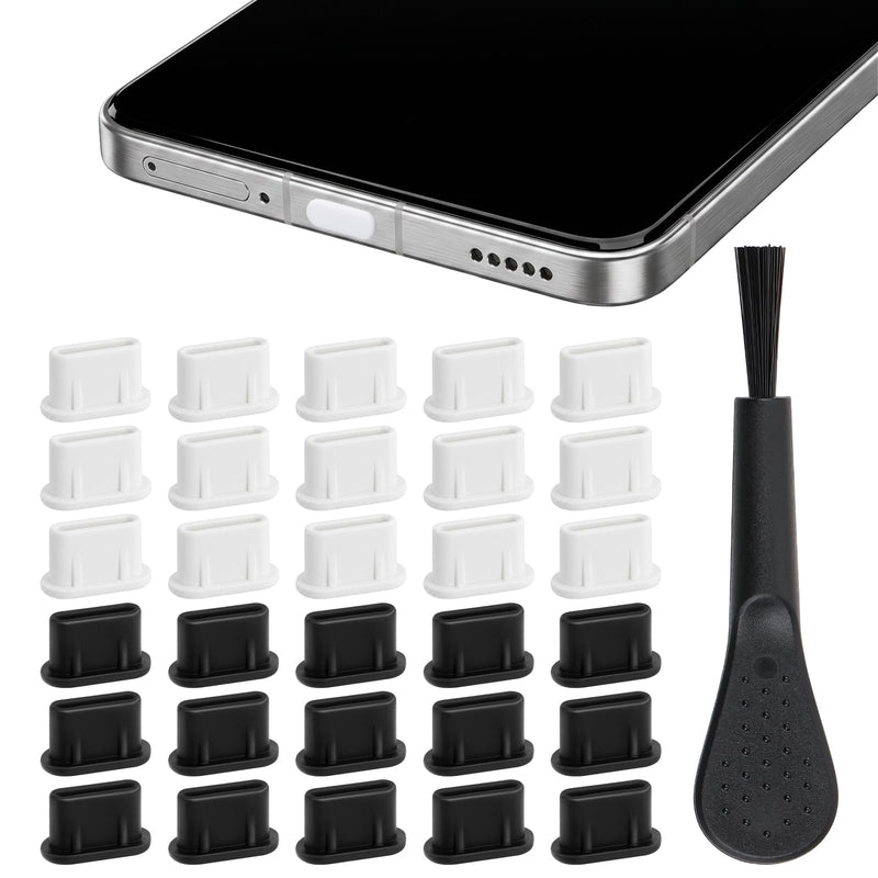 30 Pcs USB C Dust Plug, Silicone Charging USB C Port Cover | Usb C Plug Cover, Type C Dust Plug, Usb C Dust Cover for All Usb C Devices, Samsung Galaxy S25-S20 Note A Series