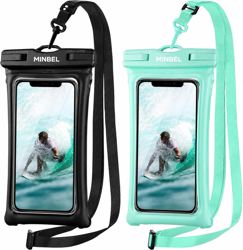 Floating IPX8 Waterproof Phone Case 2 Pack with Adjustable Lanyard