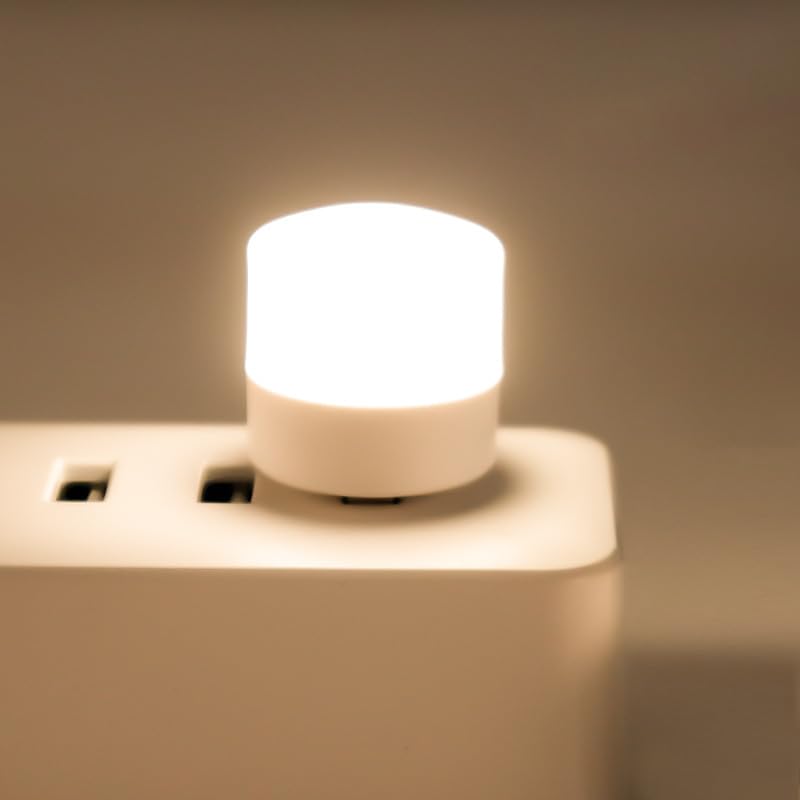 Mini USB Plug-in LED Night Light, Portable Tiny USB Light Bulb, Warm White & Cool White Options, Compact Illumination for Bedroom, Hallway, Kitchen (Warm White)