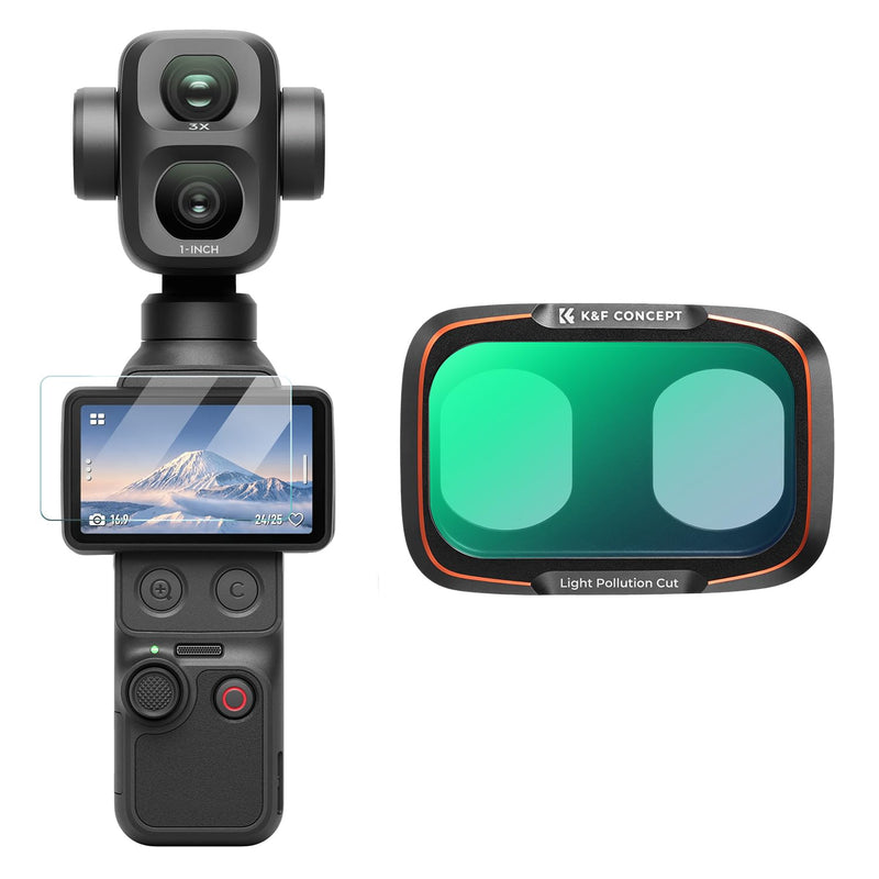 K&F CONCEPT Light Pollution Filter Kit Compatible with DJI Osmo Pocket 4P | LP Filter with Snap-fit Mount, High-Definition Glass with Multi-Layer Coating, 4P Accessories - Aluminium Alloy Frame, FD171