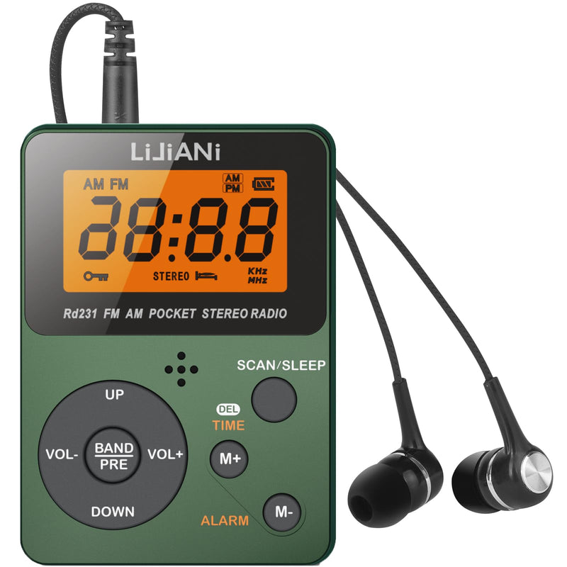 2025 Portable Radio FM/AM/SW (Dark Green) Dark green