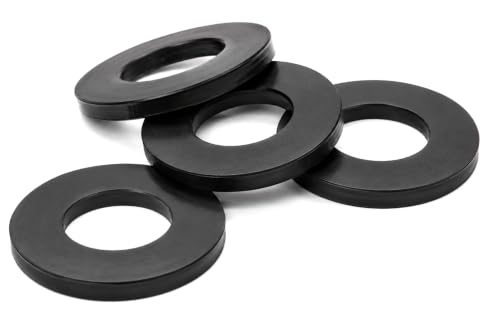 5/8" ID x 1-1/4" OD x 1/8" Thick Nitrile Rubber Washers, Vibration Isolation Spacers for Equipment Mounting, Machinery, Electrical Enclosures, Compressors & Pumps, 10 Pack
