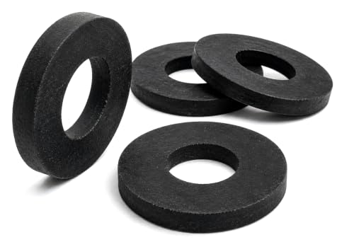 3/8" ID x 1-1/2" OD x 1/4" Thick Nitrile Rubber Washers, Vibration Isolation Spacers for Equipment Mounting, Machinery, Electrical Enclosures, Compressors & Pumps 5 Pack