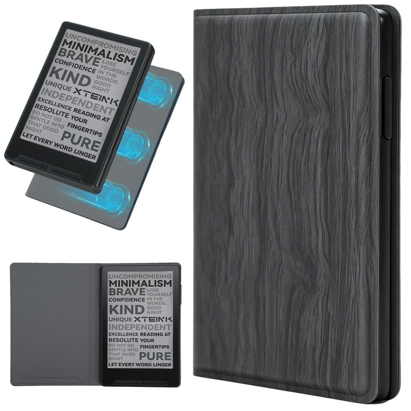 Magnetic Case for 3.7" Xteink X3,PU Leather Cover,Thin & Lightweight,Magnetic Closure (Velvety Black) Velvety Black