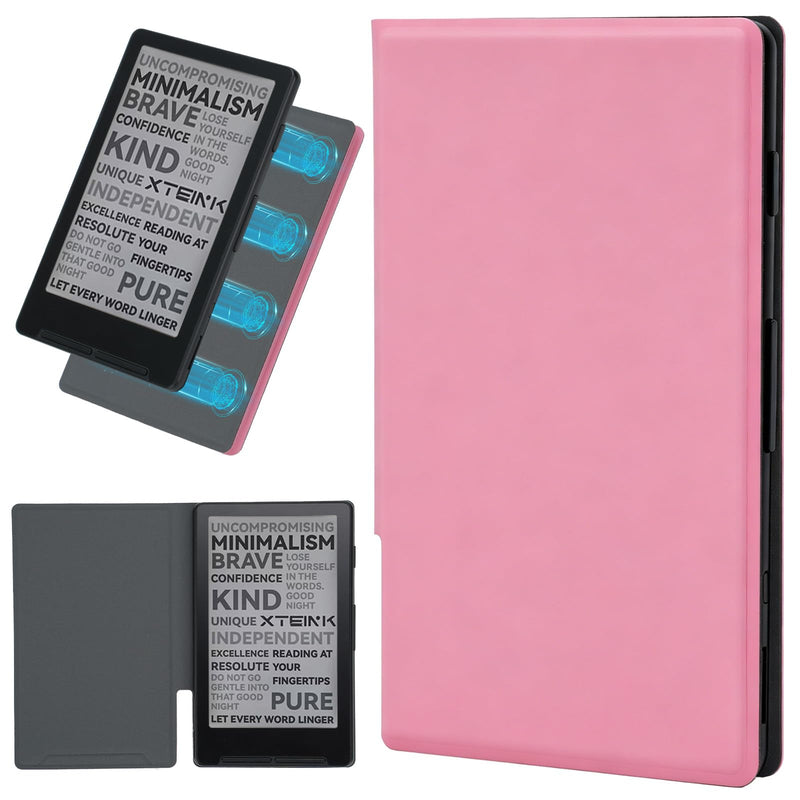 Magnetic Case for Xteink X4, Premium PU Leather Cover (Sakura Pink) | Secure Magnetic Attachment ,Ultra -Thin Lightweight ,with Magnetic Closure Sakura Pink