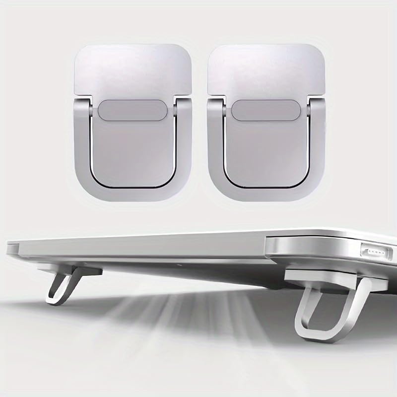 2Pcs Mini Foldable Laptop Feet Stand | Portable, Self-Adhesive, Notebook Keyboard Elevator Brackets, Heat Dissipation Laptop Riser, For Home Office