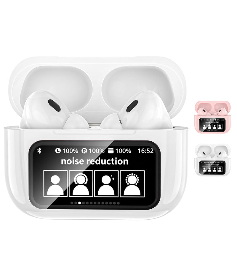 AI Real-Time Translation Wireless Bluetooth Headphones,Portable Noise Cancelling Earbuds with Built-in Translator for Travel Business Meetings,Long Battery Life Earphones Compatible,iOS/Android(White)