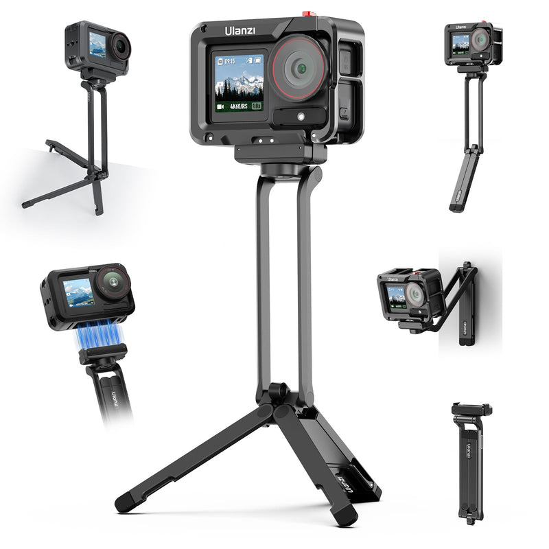 ULANZI MA70 Camera Tripod Compatible with DJI Osmo Action 5 Action4 Action3 | Foldable Selfie Stick & Tabletop Tripod, Native Magnetic Mount Needs No Adapter, Aircraft-Grade Aluminum, Anti-Loss Lanyard