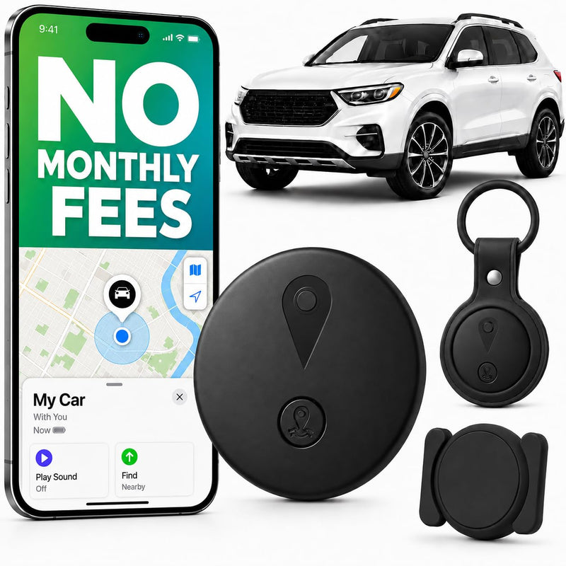 GPS Tracker for Vehicles, Mini Hidden Magnetic Car Locator with Real-Time Tracking, Works with Apple Find My, No Monthly Fee or SIM Card, IP67 Waterproof, 365-Day Battery, iOS Only, Black | GPS Tracker for Vehicles