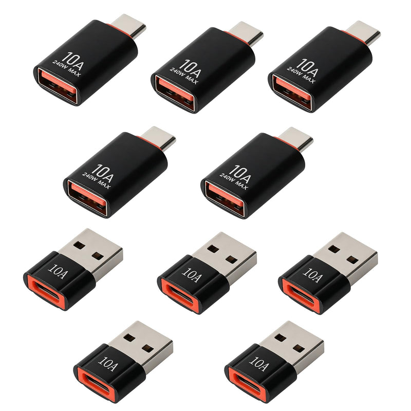 10 USB Female to C Male OTG Adapter & Type C Female to USB Male Adapter | USB A 3.0 Female to C Male OTG Adapter & Type C Female to USB Male Adapter for MacBook iPhone 17/16 Pro Max Galaxy S25/S24