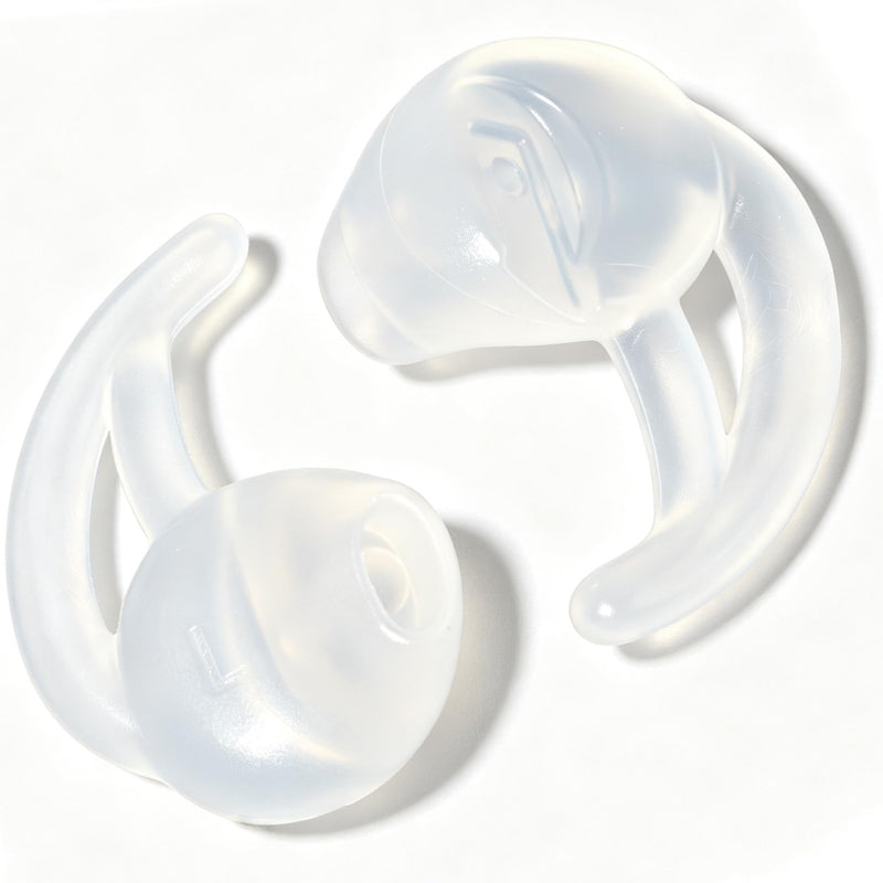 HYS Soft Fin Ear Mold for Acoustic Tube Surveillance Two Way Radio Earpiece | Comfortable&Durable Fits most acoustic coil tube audio kits replacing mushroom style earbuds for surveillance police earpiece Transparency 1 pair