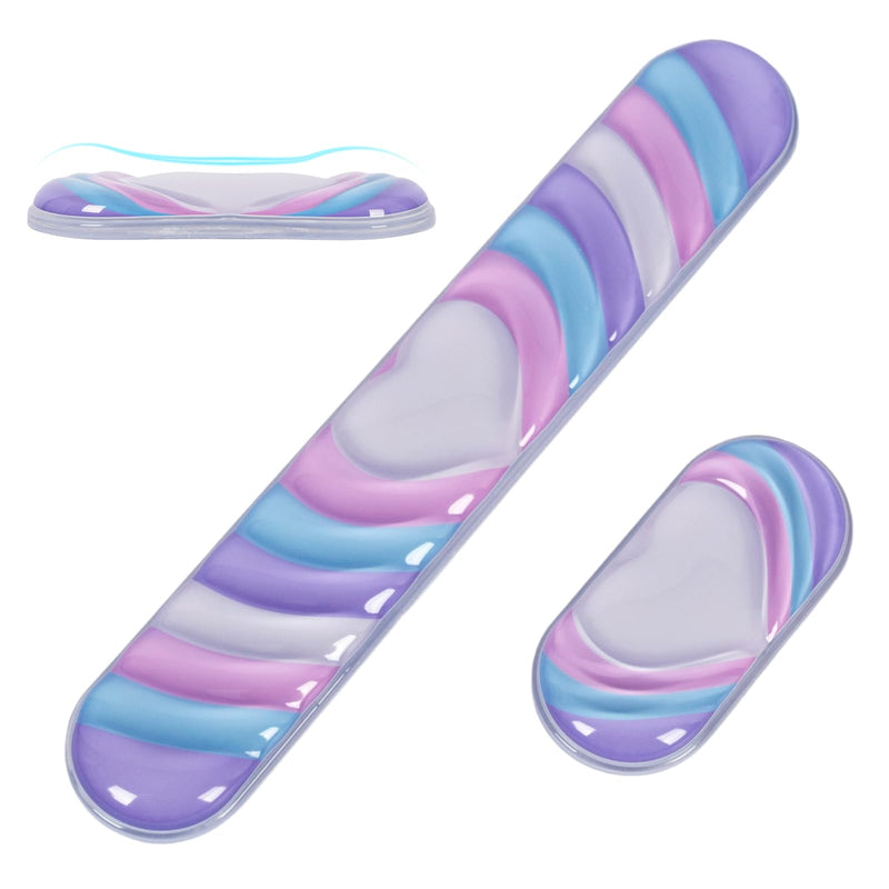 L-SPOUTTO Cute Ergonomic Gel Wrist Rest for Mouse and Keyboard, Heart | Wrist Support for Mouse and Keyboard,Pain Relief Easy Typing Mousepad,Girly Office Desk Accessories,Computer/Laptop/Gaming Pink Purple Blue