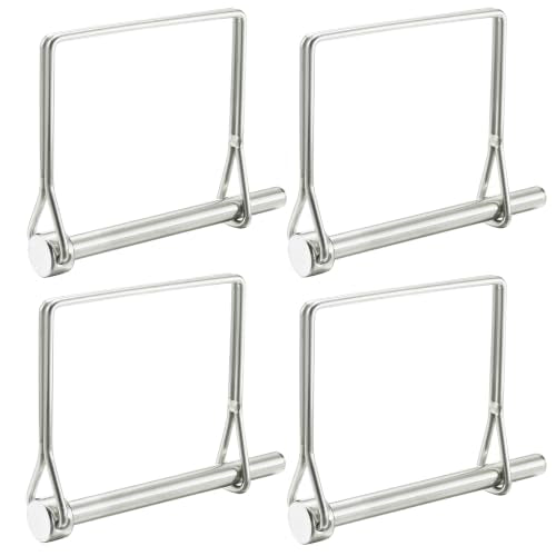 Pack of 4 Square Wire Lock Pin, Trailer Coupler Pin, 316 Stainless Steel Hardware Pin 1/4 "(6.3 mm) Diameter, 1.97" (50 mm) Length, Heavy Duty Safety Coupler Pin 1/4" x 1.97"