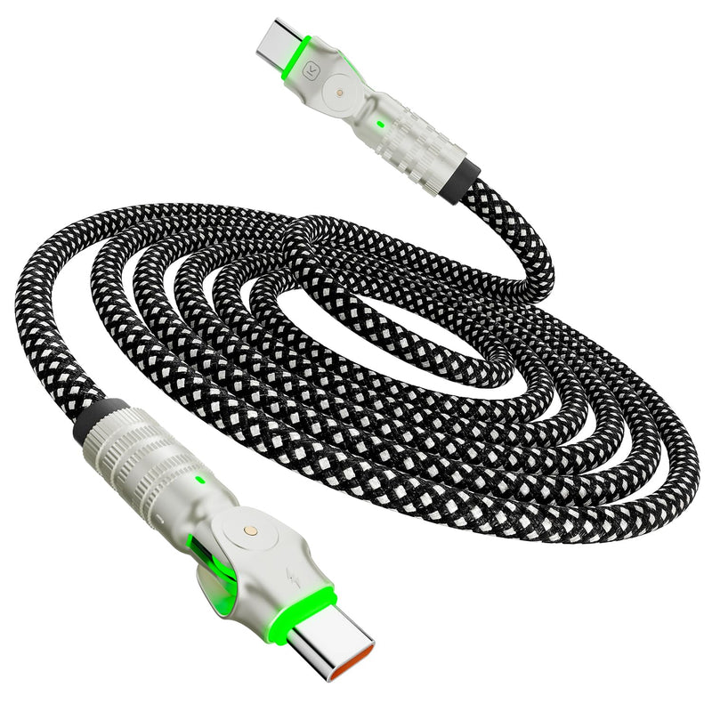USB C to USB C Cable 10ft, 240W Braided 180°Rotating Type C Charger Fast Charging USBC to USBC Cable for iPhone 17 16 15 Pro Max iPad MacBook Neo Air Pro Samsung S26 S25 Ultra Black