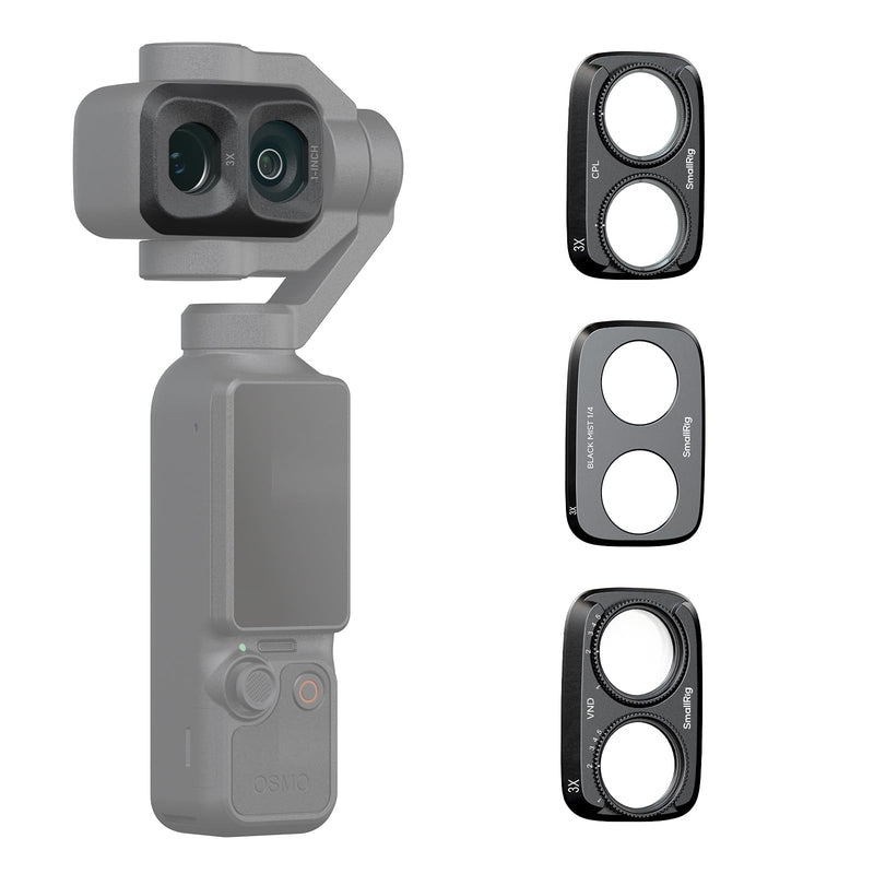 SMALLRIG VND 1-5 & CPL & Black Mist Filter Kit for DJI Osmo Pocket 4P | Pocket 4 Pro Accessories, ND2-32 & CPL & 1/4 Black Diffusion, Multi-Coated HD Optical Glass - 6649 VND1-5 & CPL & 1/4 Black Mist