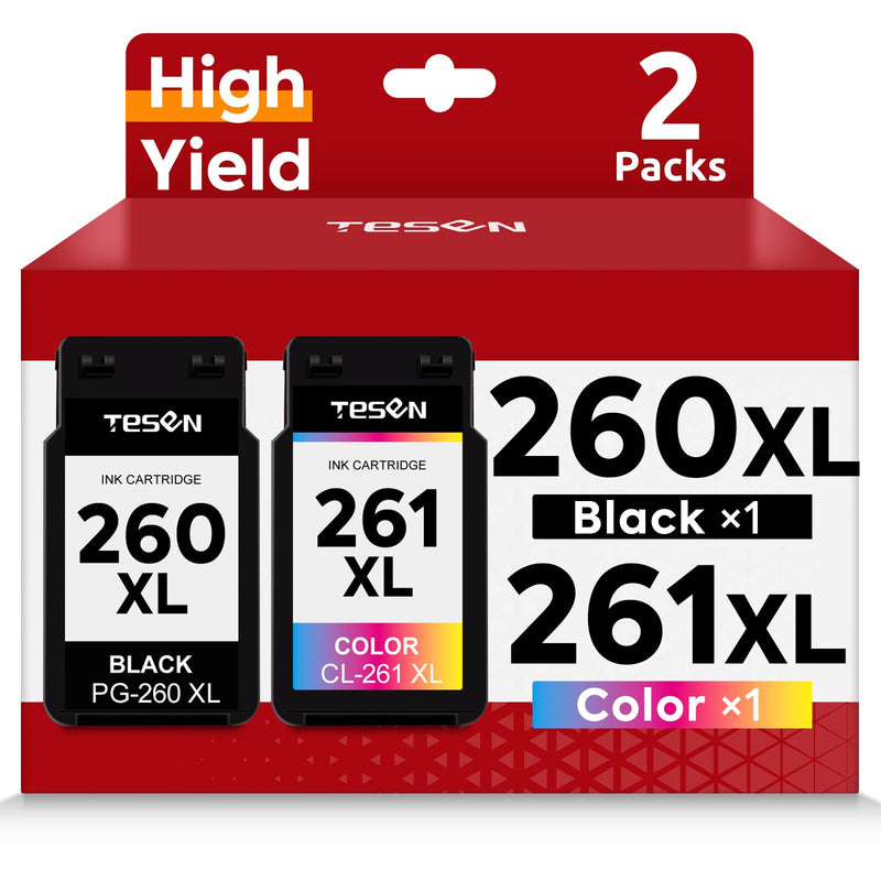 260XL 261XL Ink Cartridge Replacement for Canon 260 and 261 XL Combo Pack | for TS6400 TS6420 TS6420a TR7000 TR7020 TR7020a TS5300 TS5320 Printer Ink Cartridge PG-260 CL-261 XL High Yield (Black,Color) 260XL 1 Black 261XL 1 Color Ink