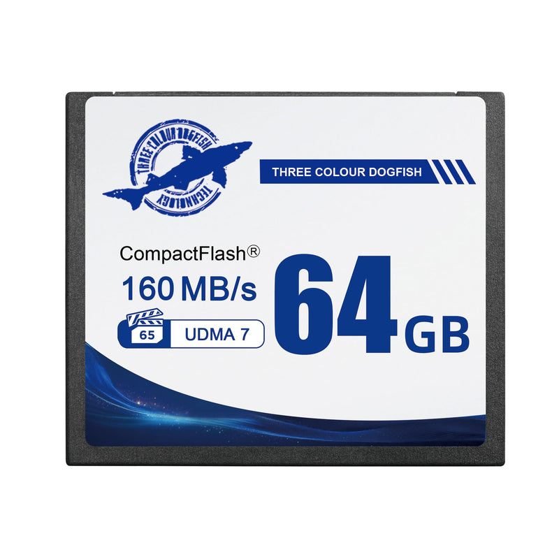Dogfish Compact Flash Memory Card 64GB, UDMA 7 Speed Up to 160MB/s | CF Cards for High-Speed Burst Shooting, VPG-65 for Professional DSLR Cameras & 4K Video Recording CompactFlash card
