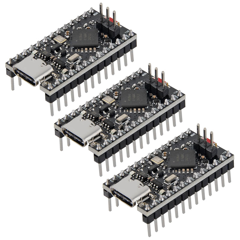 3PCS Type-C Pro Micro NRF52840 Development Board,64MHz 1MB 256KB RAM Pin Soldered