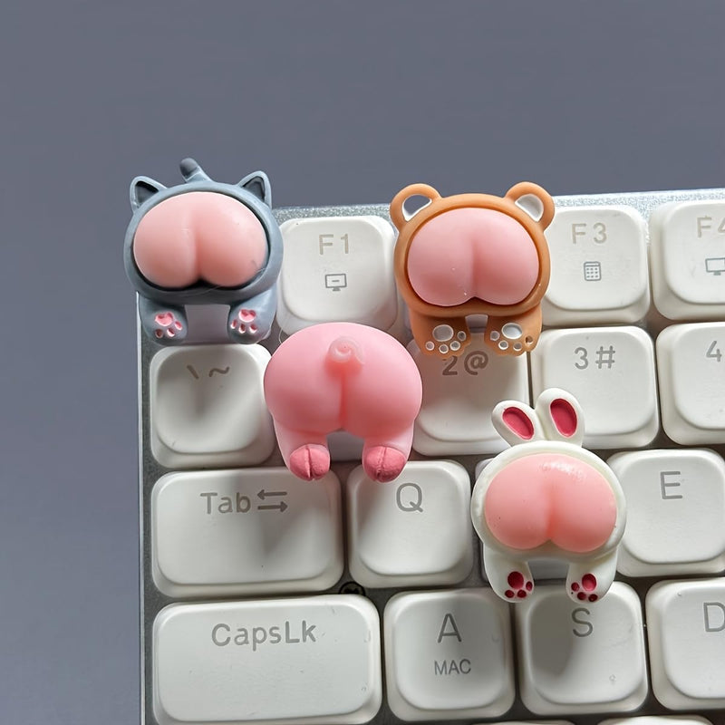 5Pcs Keycap Set Cute Animal Design Replacement Keycaps for Mechanical Keyboards Gaming Office Home Novelty Desk Decor, 5PCS 5