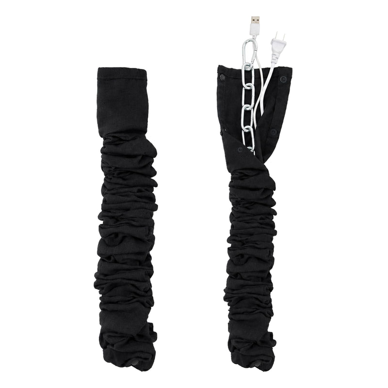 Black Farmhouse Cord Hider, TV Cord Cover and Cable Sleeve, 2 Pack 70.8 in with Button Snap Closure for Lamp Cord Black