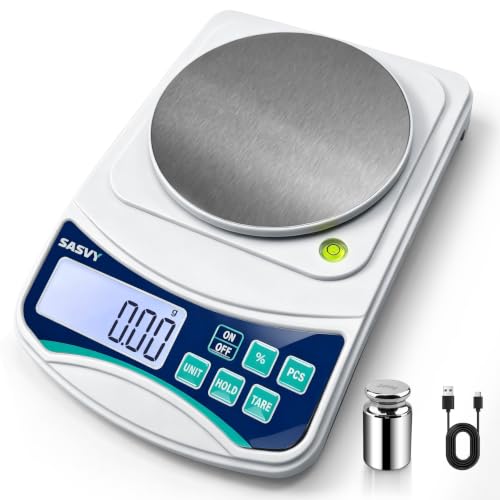 Kitchen Scale 0.01g High Precision, 2.2lb/1kg Lab Baking Scale 1000g 0.01g