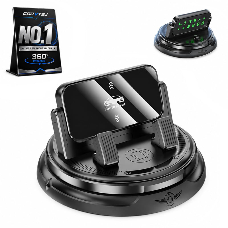 Car Phone Holder 360 Degree Rotation Accessories for Women Navigation Mount Dashboard Soporte De Telefono para Carro Interior De Autos with Adjustable Spring Clip Rotating Accesorios