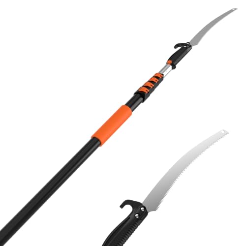 12FT Pole Saw, Tree Pruner Extendable with 3-12FT Extension Pole, Manual Trimmer for Yard Garden and Patios Cutting