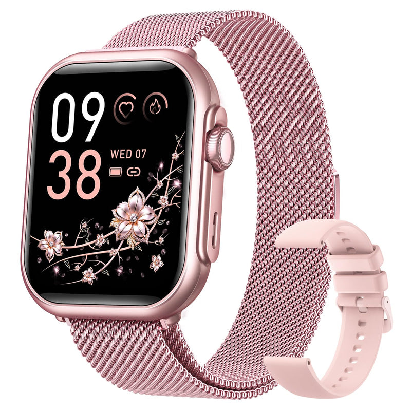 1.83" Smart Watches for Women (Android/iPhone), with 1000mAh Battery, 5ATM | 110+ Sports Modes, Messages and App Notifications, Health Monitoring(Blood Pressure, 24/7 Heart Rate, SpO2, Sleep), Pink 1.83"