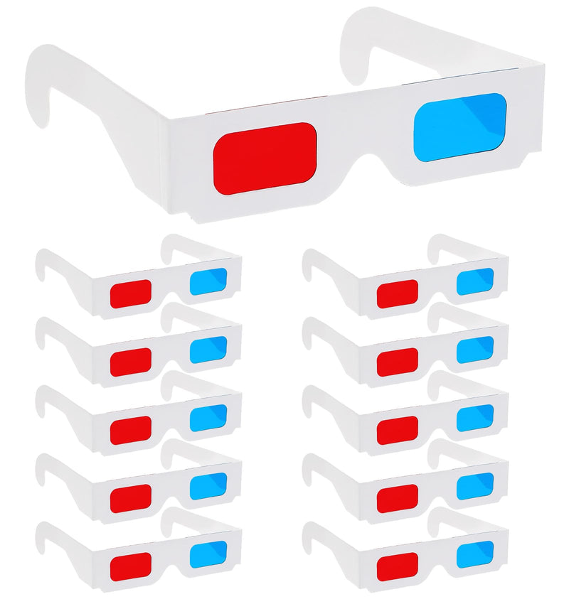 10Pcs 3D Glasses for Movies at Home, Red-Blue Anaglyph Dicyanin Glasses | 3D Movie Glasses,Lightweight and Foldable Design, Universal Head Size Comfort, Easy Storage and Carry, Home Theatre Essential