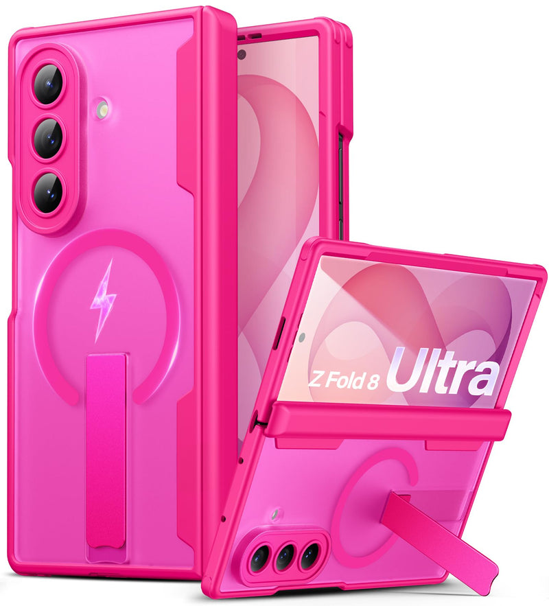 Vihibii for Samsung Galaxy Z Fold 8 Ultra Case with Stand, 2026, Hot Pink | HD Front Screen Protector, Compatible with MagSafe, Rugged Hinge Protection, Full Camera Protective, Shockproof, Women Men