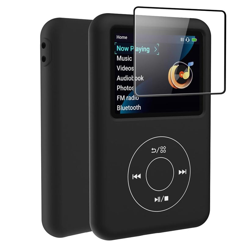 for Innioasis Y1 Case, Silicone Protective Cover with Screen Protector for innioasis y1 MP3 Player -Black black