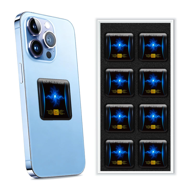Cell Phone Neutralizer Stickers, Ultra-Thin Adhesive Decals, 8 Pack | Ultra-Thin, Adhesive Decals, Lightweight, Multi-Device Compatible Blue 8P